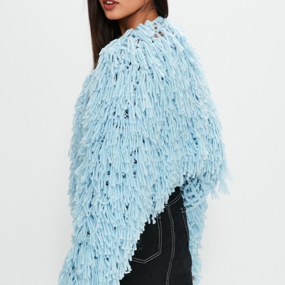 Handmade Sweaters Stylish Retro Boho Crochet Shaggy Fringe Jacket